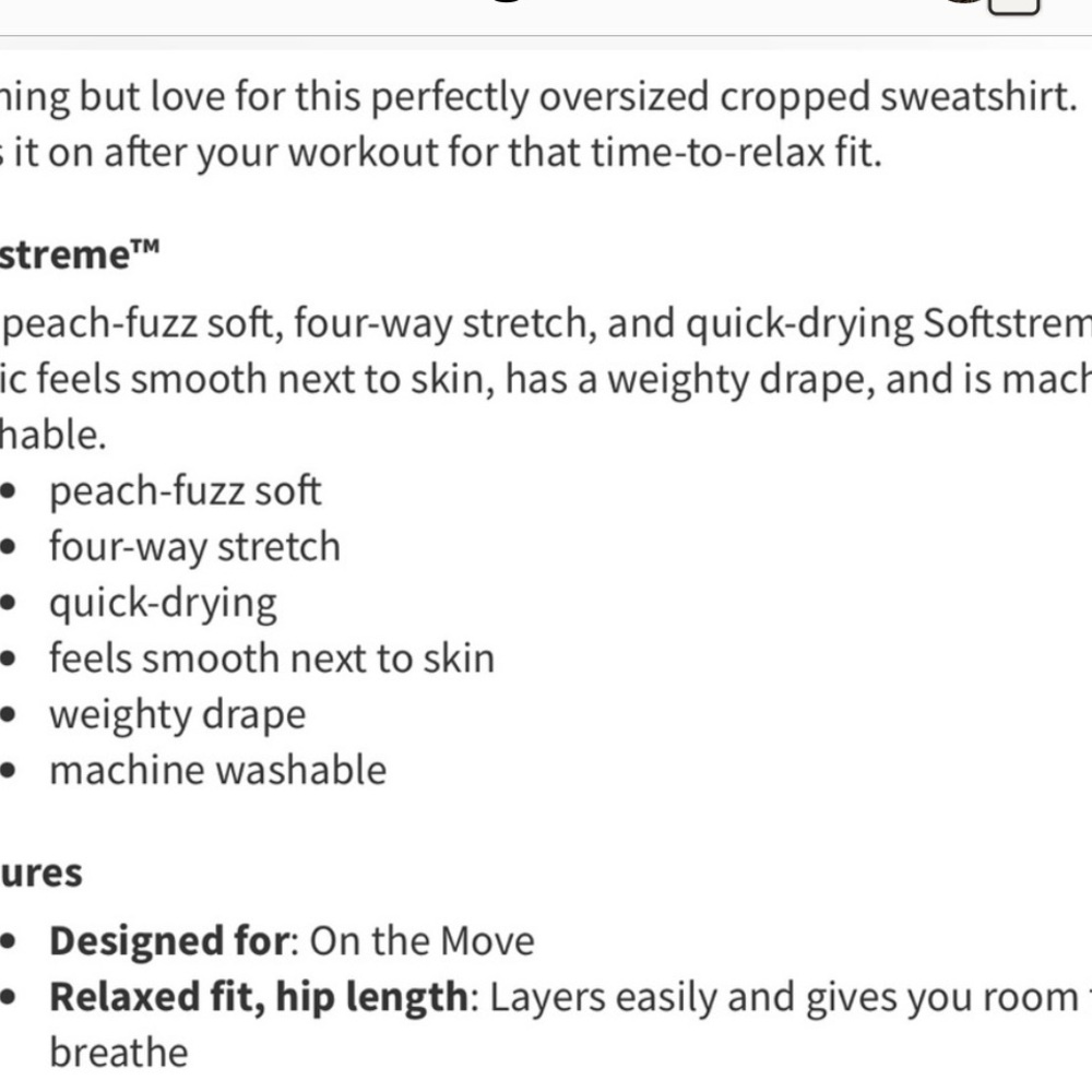 Lululemon Perfectly Oversized Cropped Softstream Sweatshirt in Bone size 4 - Picture 8 of 13